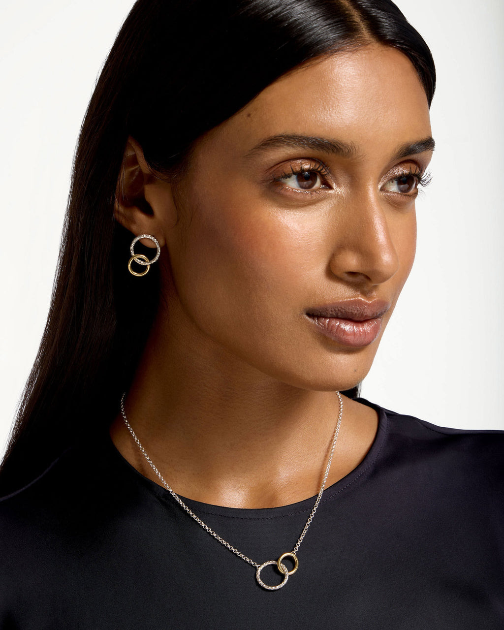 Halo Necklace - Sterling Silver/24 Carat Gold Gilded